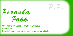 piroska popp business card